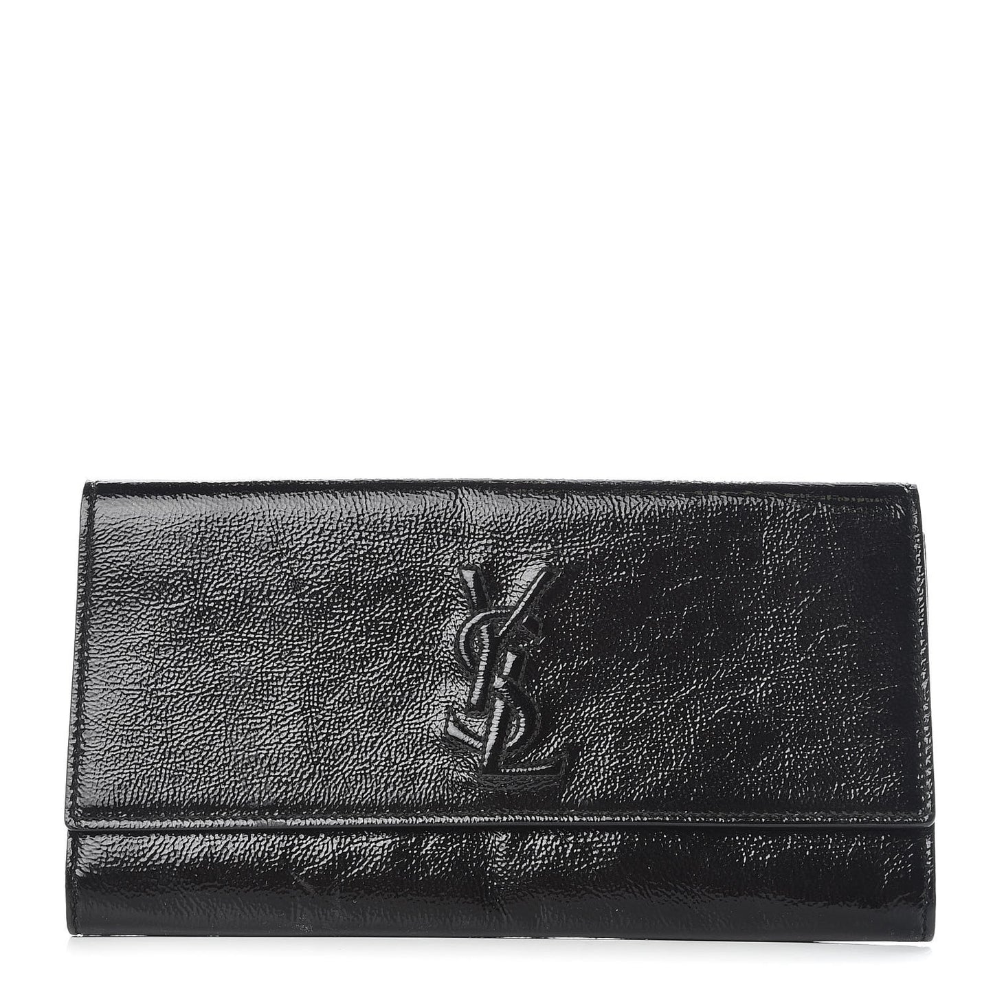 Textured Patent Monogram Small Belle De Jour Clutch Black