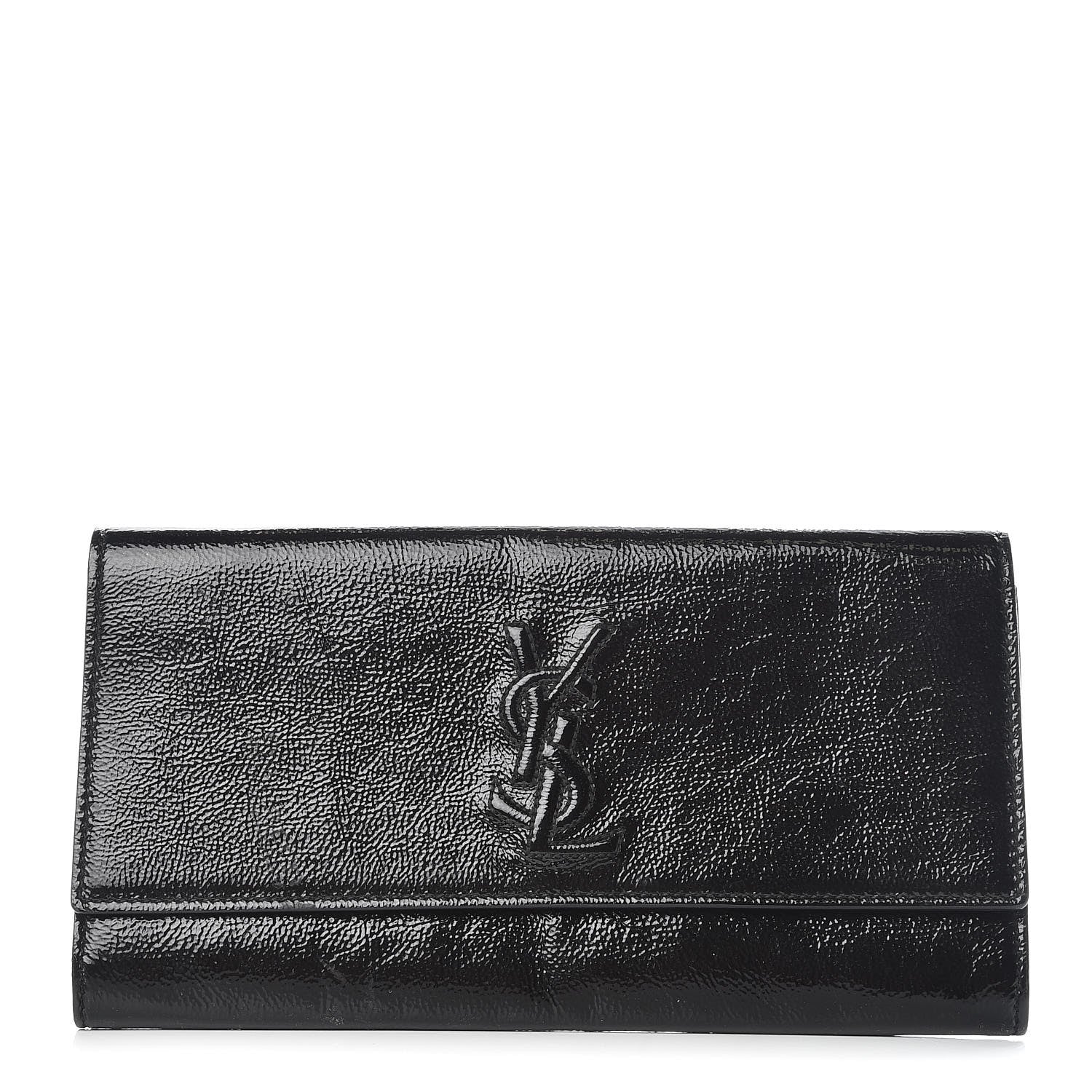 Saint Laurent Textured Patent Monogram Small Belle De Jour Clutch Black 1 of 12