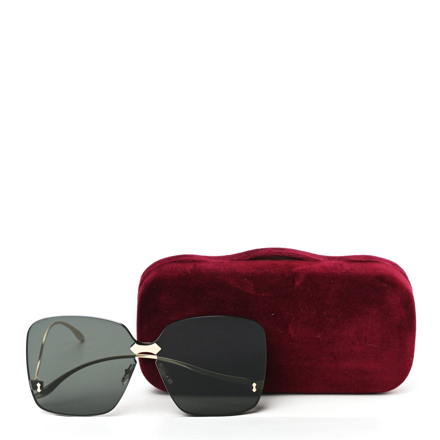 Metal Rimless Sunglasses GG0352S Gold