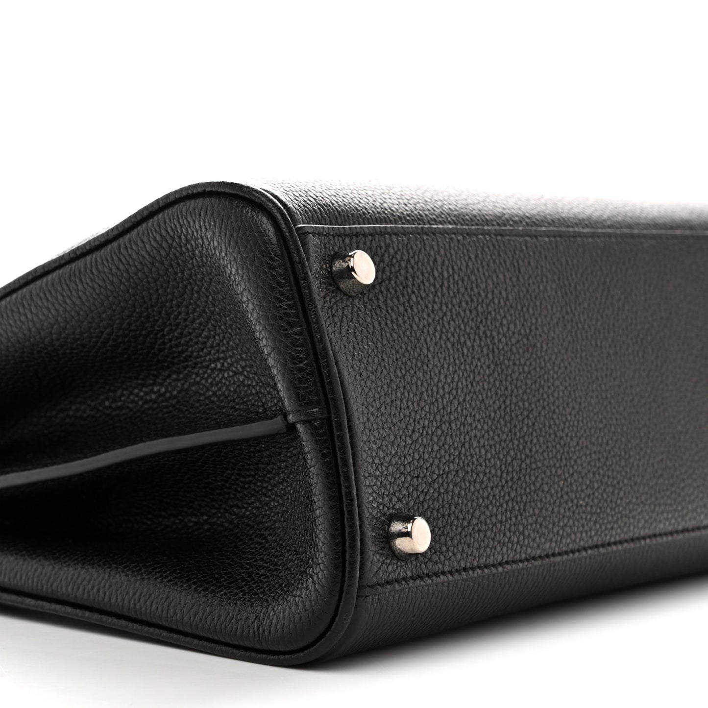 Grainy Calfskin Small Zumi Top Handle Bag Black