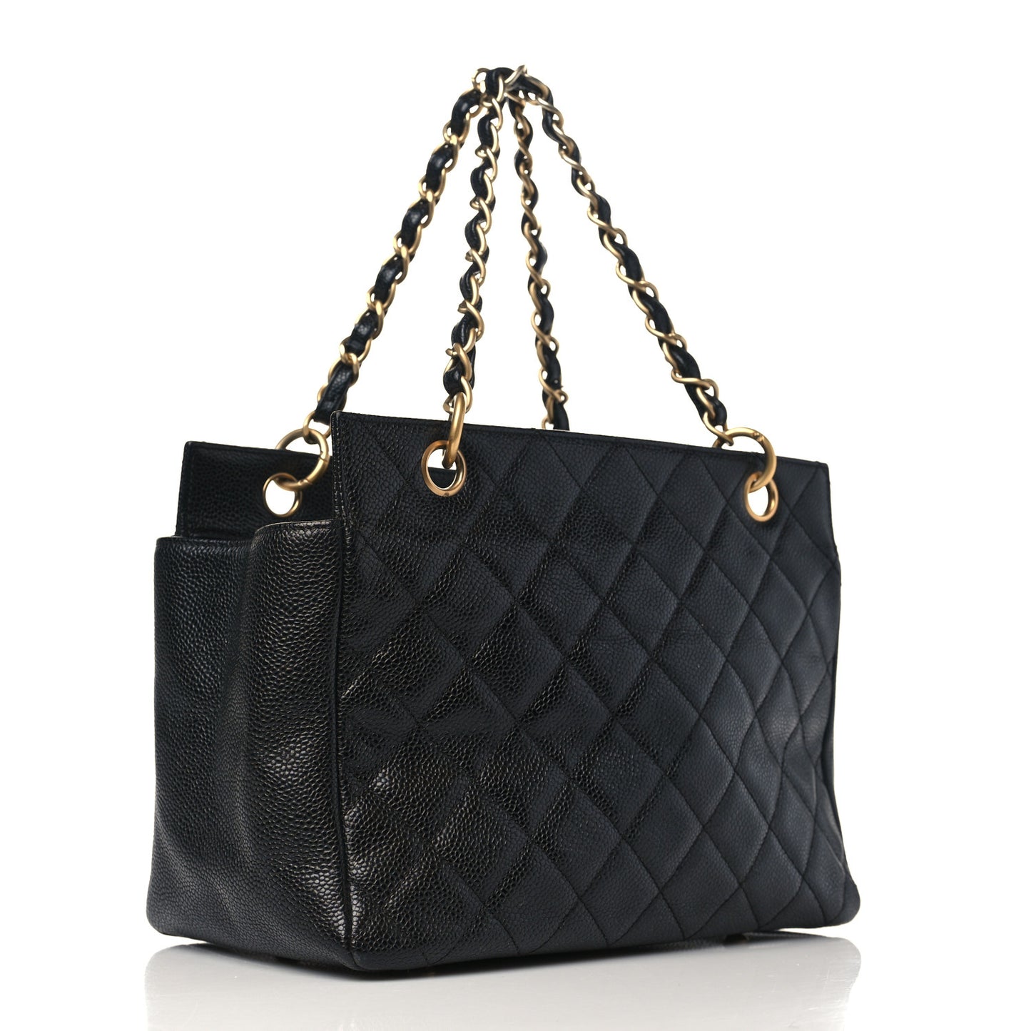 Caviar Quilted Petit Timeless Tote PTT Black
