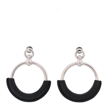 Hermes Swift Palladium Loop Earrings Black 2 of 8