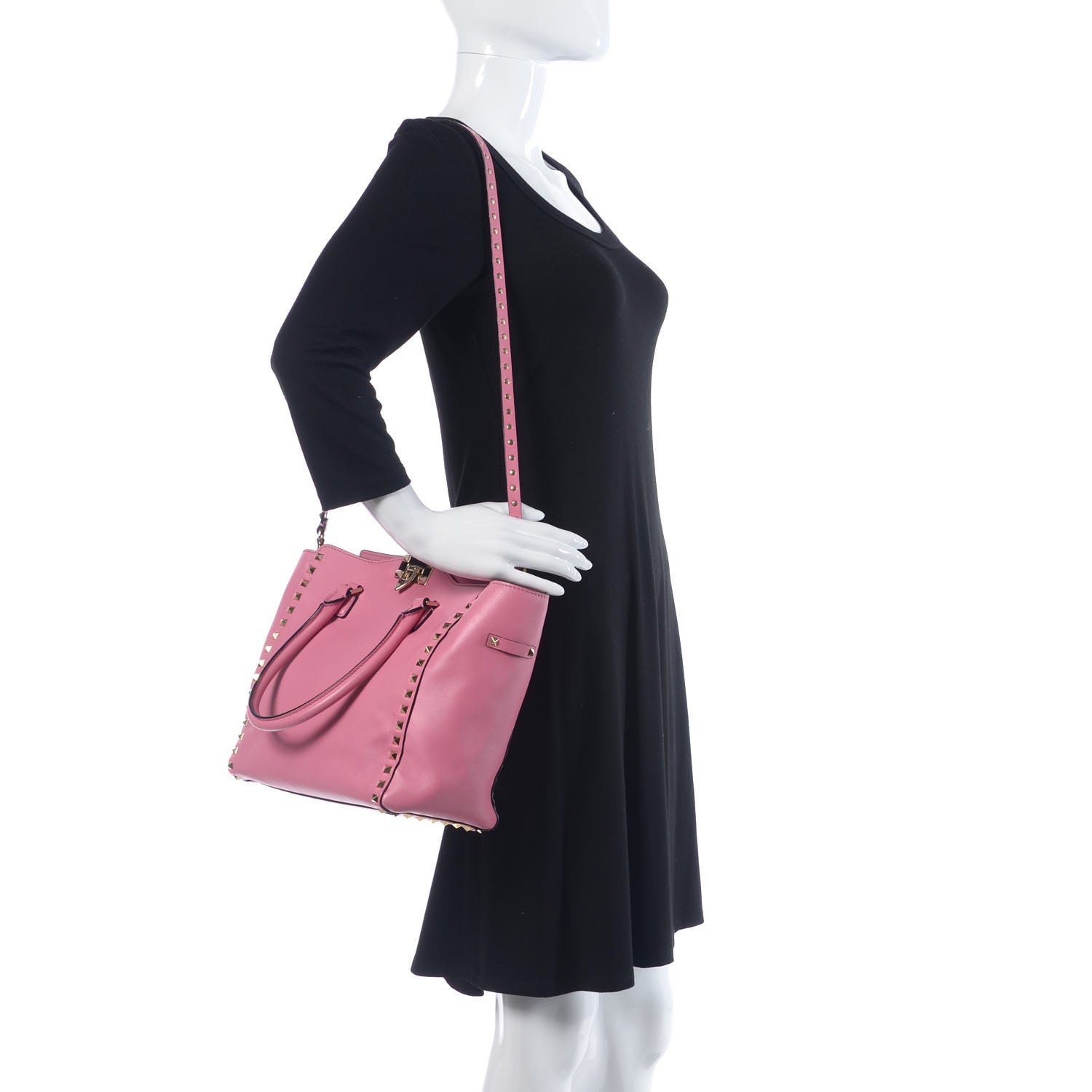 Valentino Garavani Vitello Rockstud Double Handle Tote Ninphea 2 of 13