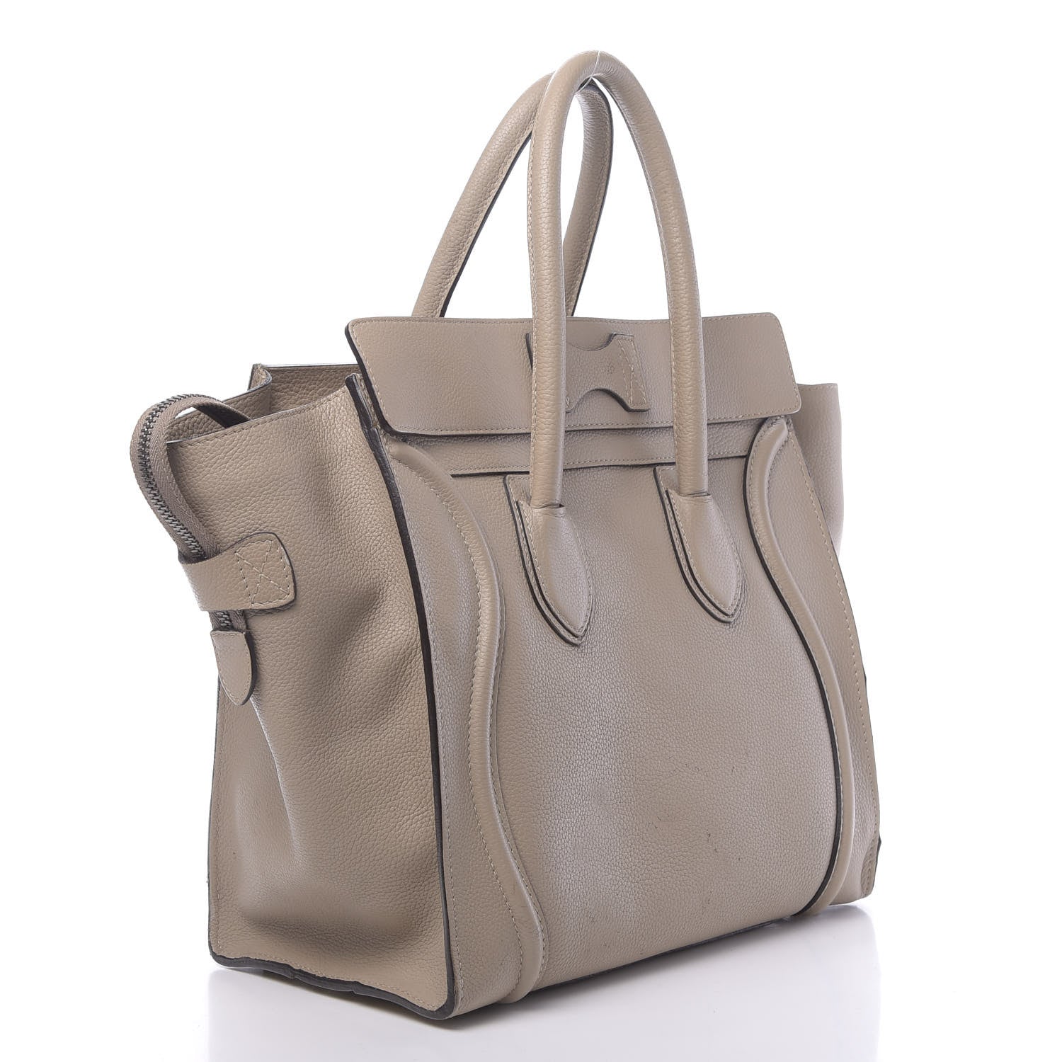 Celine Drummed Calfskin Mini Luggage Dune 3 of 20
