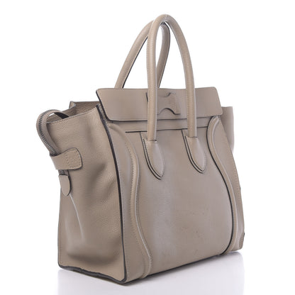 Celine Drummed Calfskin Mini Luggage Dune 3 of 20