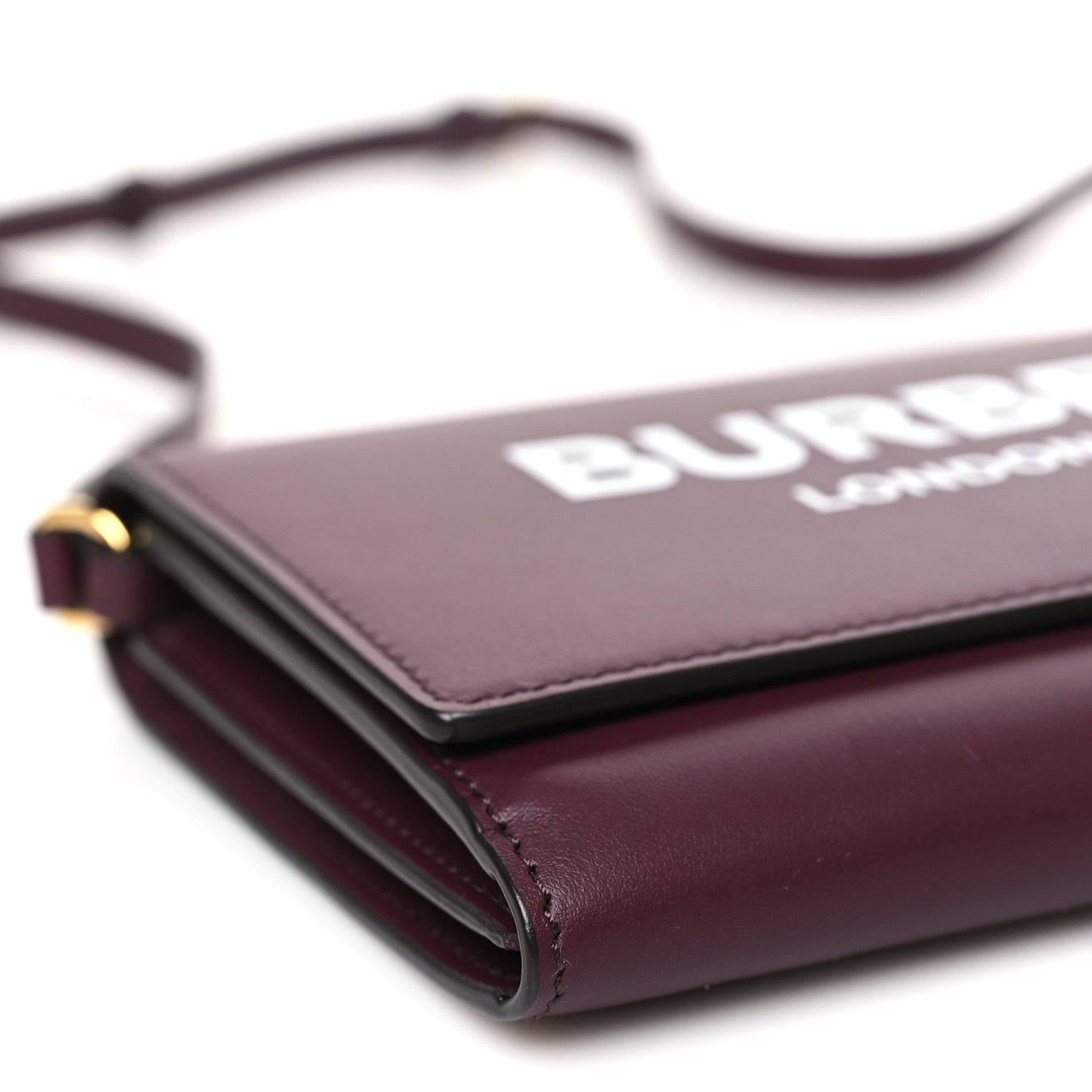 Burberry Calfskin Logo Hazelmere Wallet With Detachable Strap Deep Maroon 7 of 8