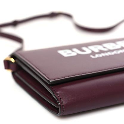 Burberry Calfskin Logo Hazelmere Wallet With Detachable Strap Deep Maroon 7 of 8