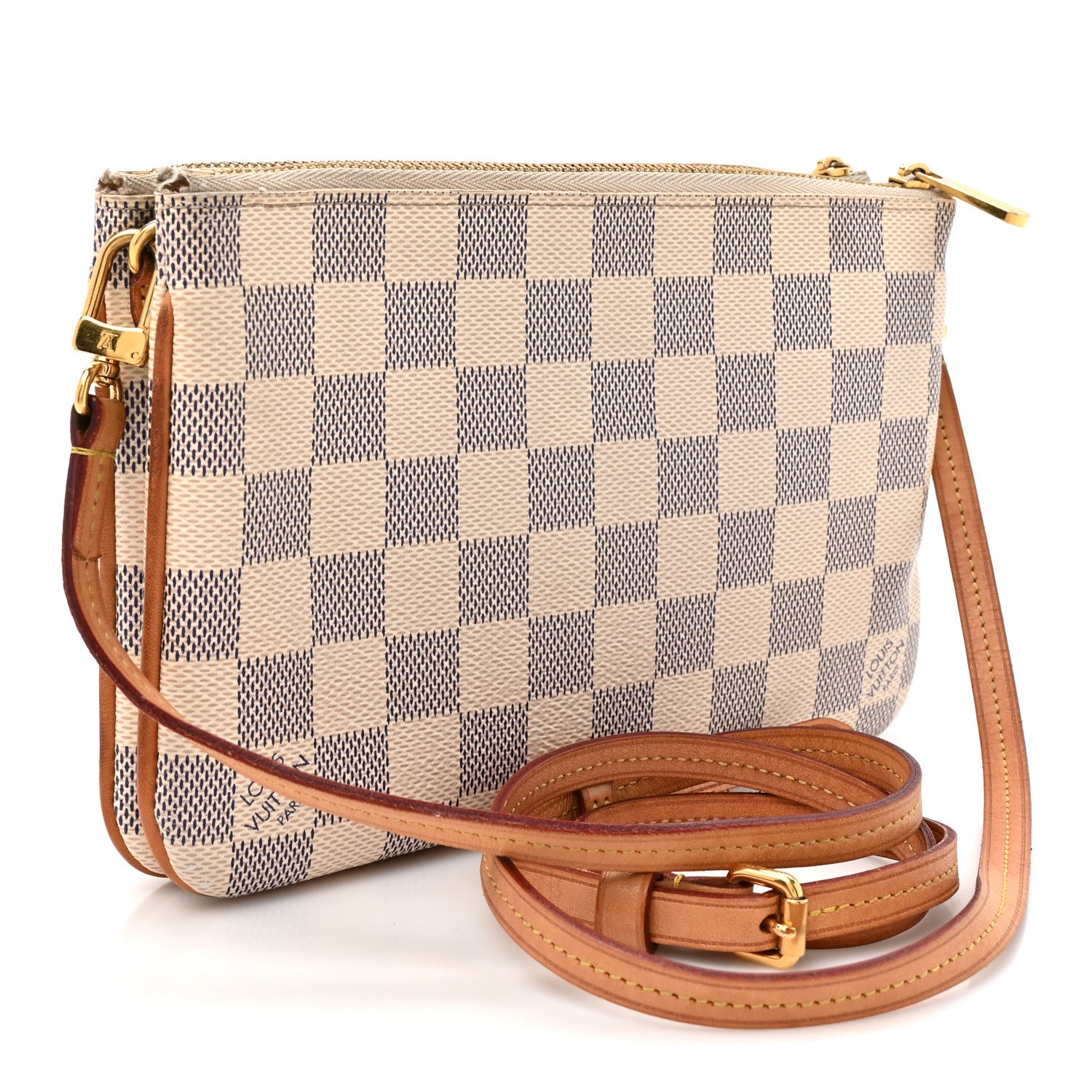 Louis Vuitton Damier Azur Double Zip Pochette 2 of 15