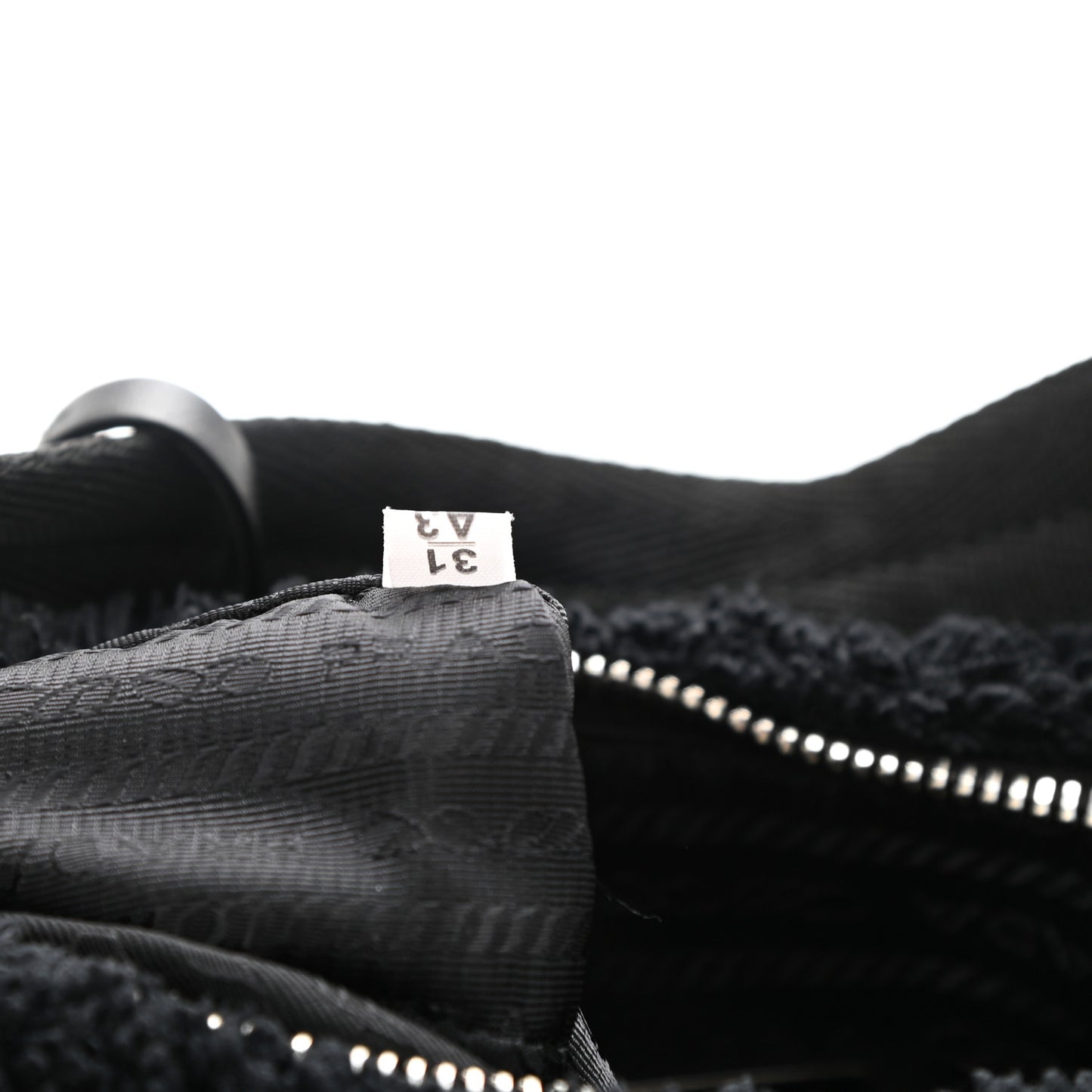 Terry Cloth Mini Re-Edition 2000 Bag Black White