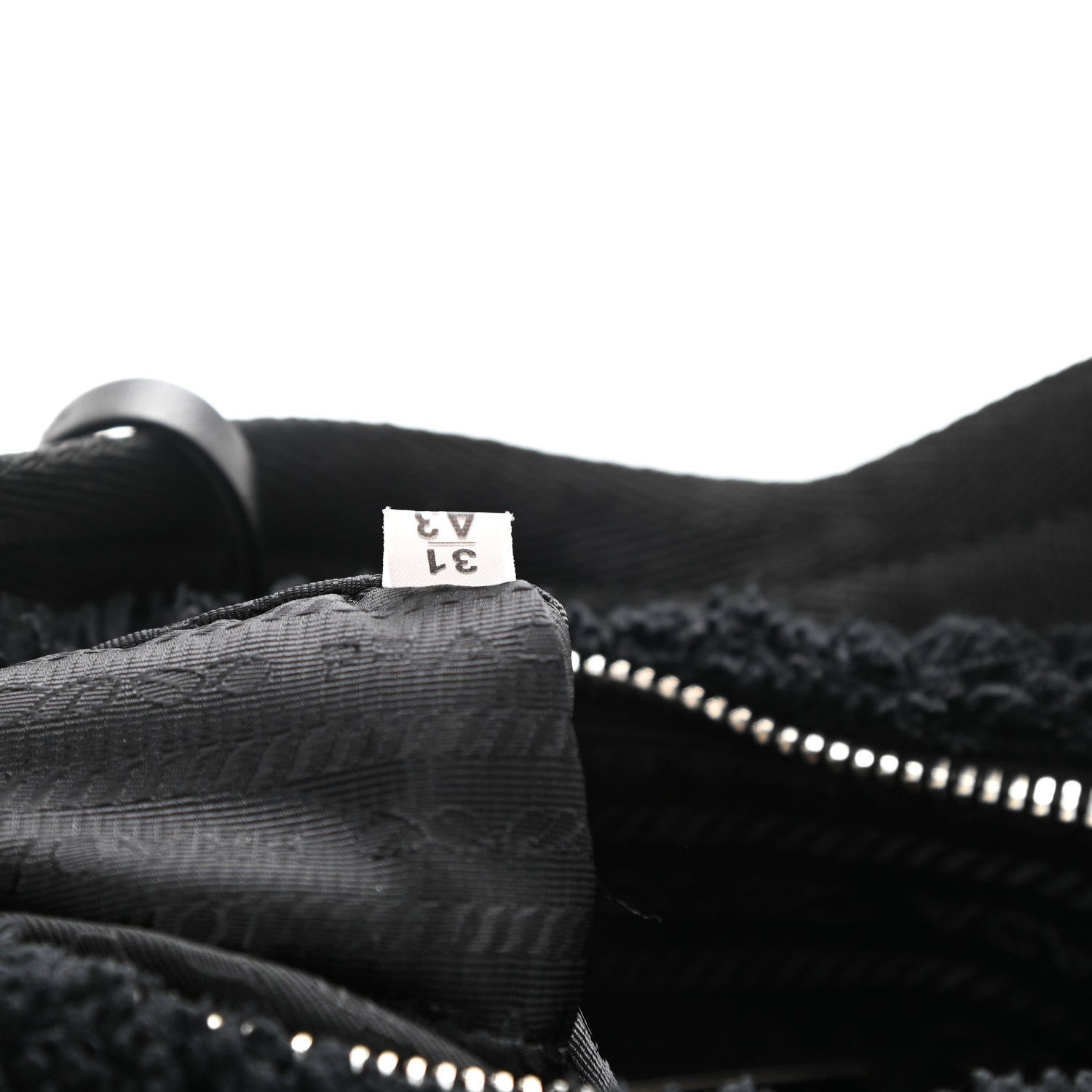 Prada Terry Cloth Mini Re-Edition 2000 Bag Black White 7 of 8
