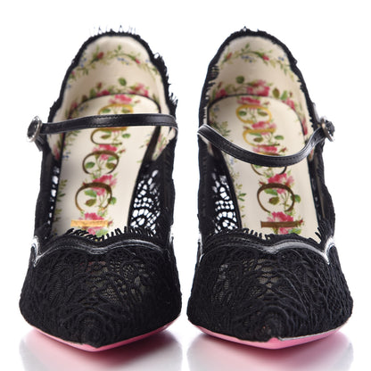 Gucci Lace Pizzo Venice Pumps 38 Black 2 of 9