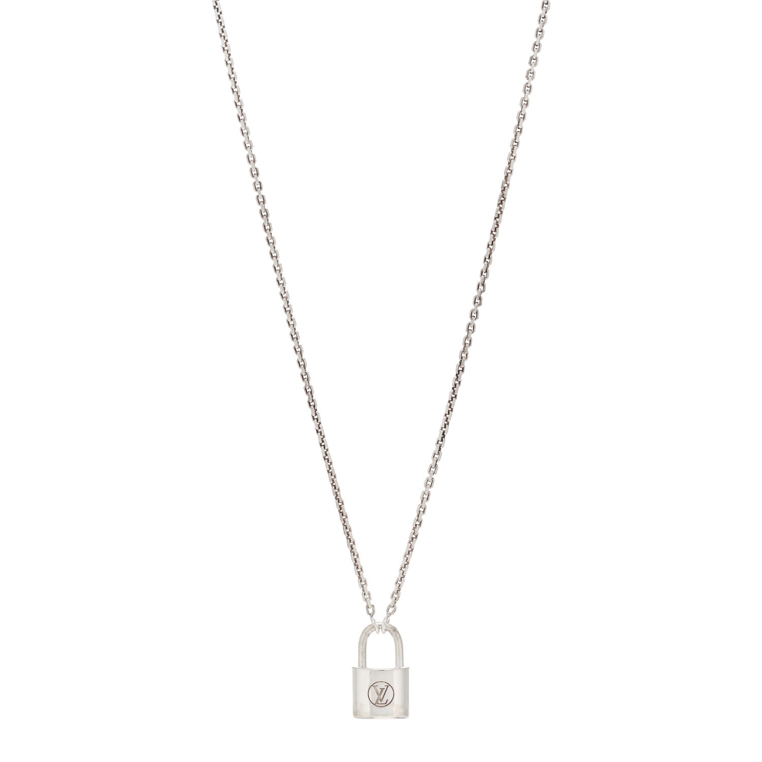 Louis Vuitton Sterling Silver Lockit Necklace 1 of 5