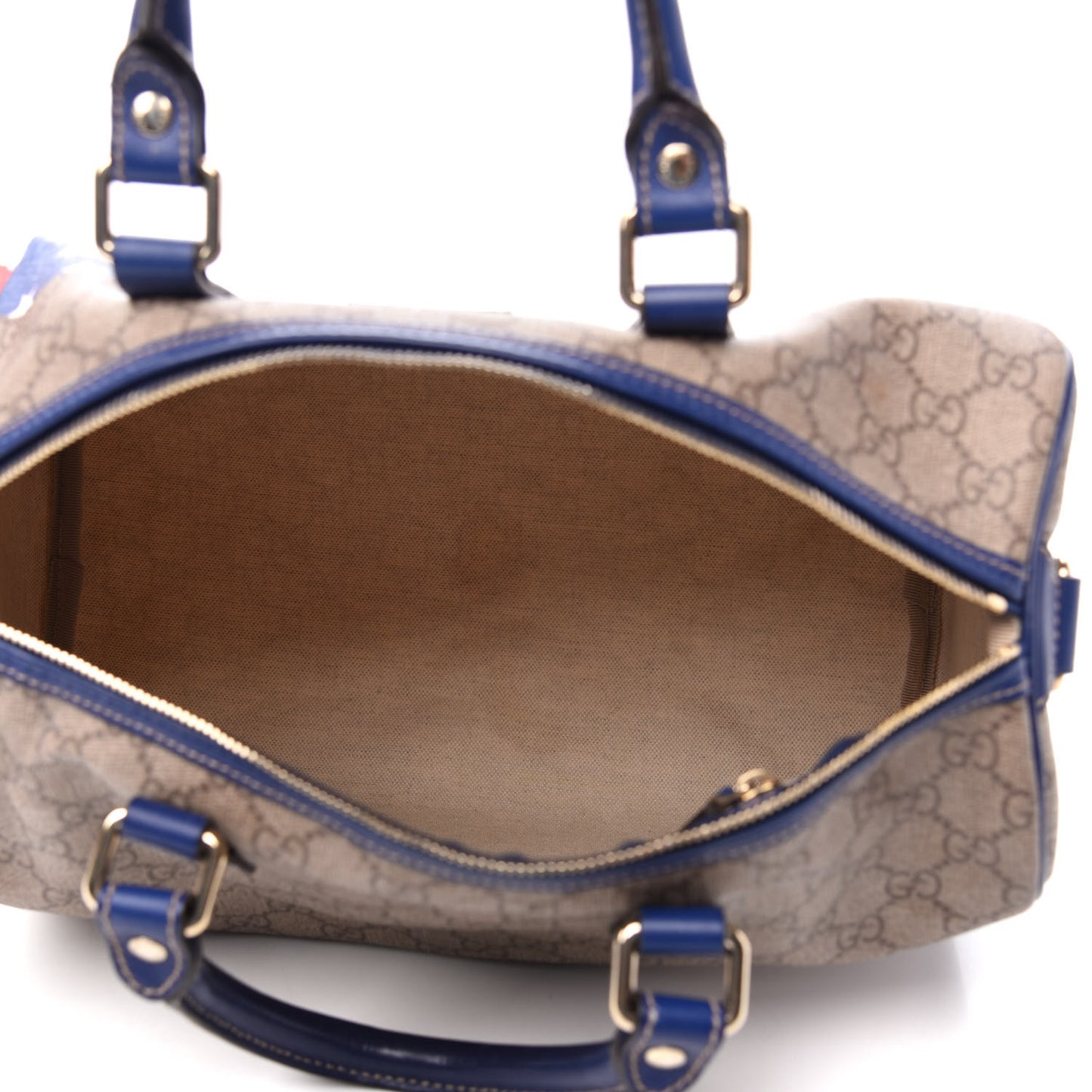 GG Plus Monogram Medium Boston USA Flag Unicef Duffle Blue