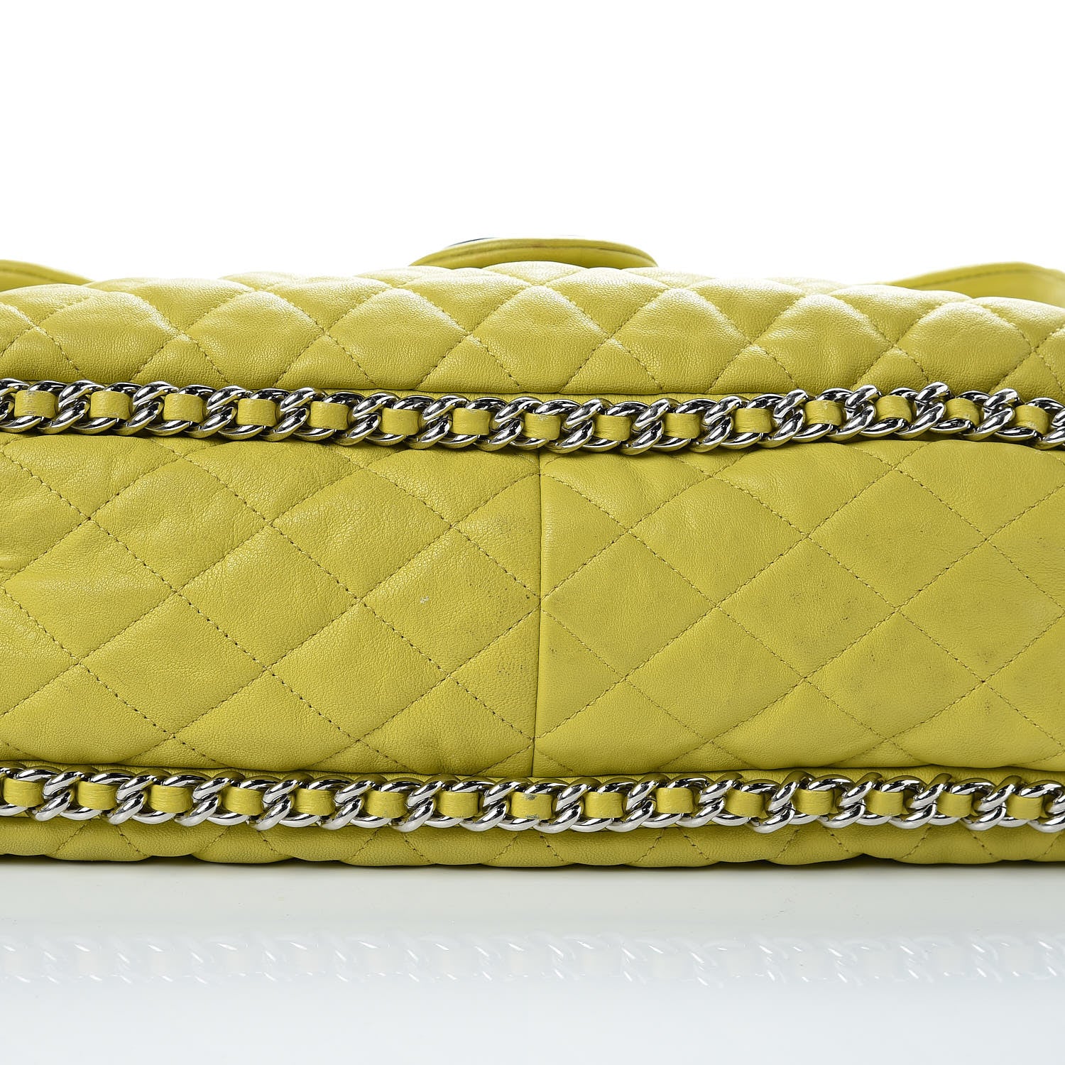 Chanel Washed Lambskin Quilted Maxi Chain Around Flap Yellow 14 of 18