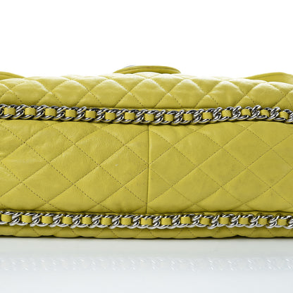Chanel Washed Lambskin Quilted Maxi Chain Around Flap Yellow 14 of 18
