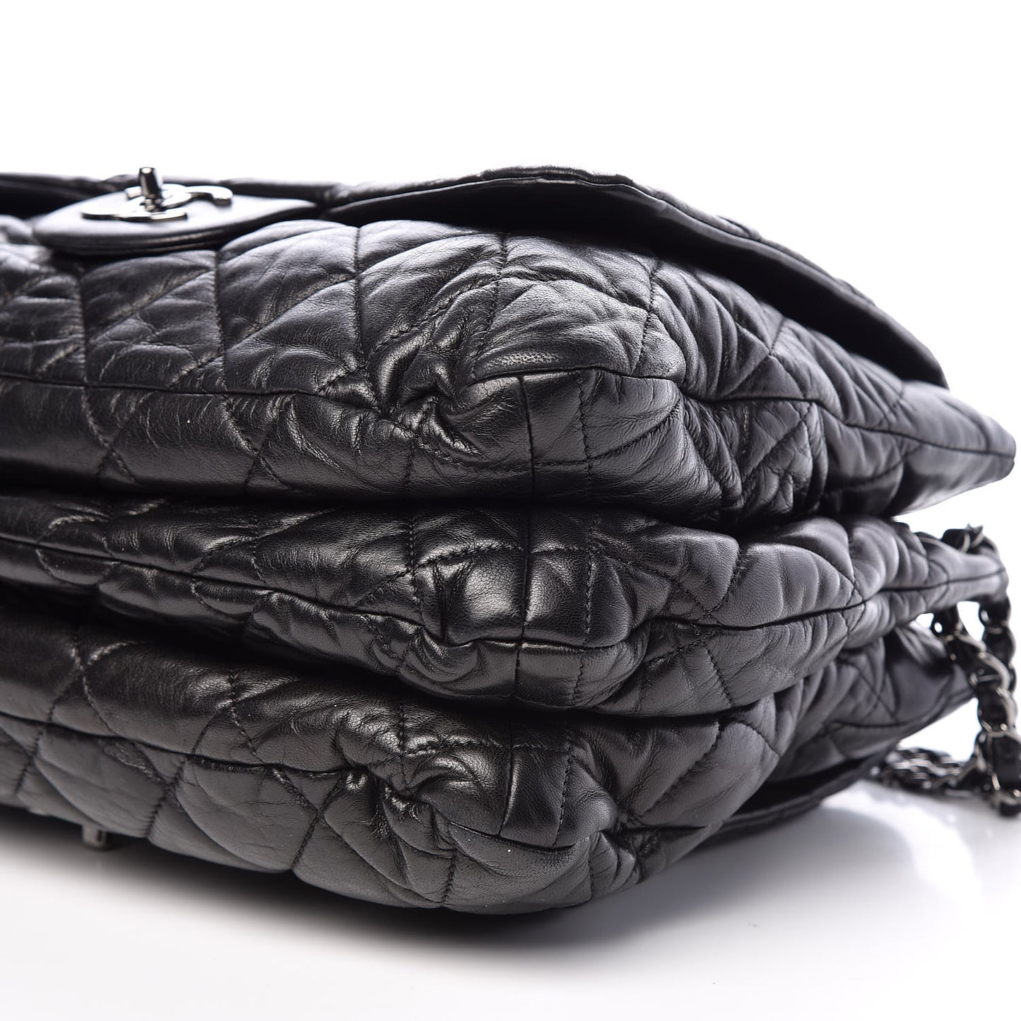 Lambskin Quilted 3 Maxi Flap Bag Black