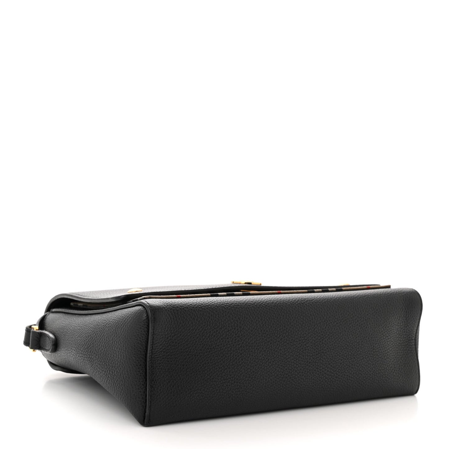 Grainy Calfskin Vintage Check Note Crossbody Bag Black