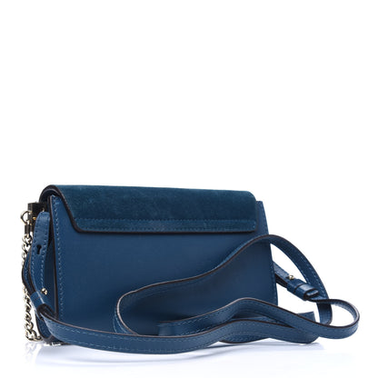 Chloe Suede Calfskin Small Faye Shoulder Bag Majolica Blue 2 of 4
