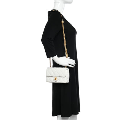 Chanel Caviar Quilted Mini Sweetheart Rectangular Flap White 2 of 10