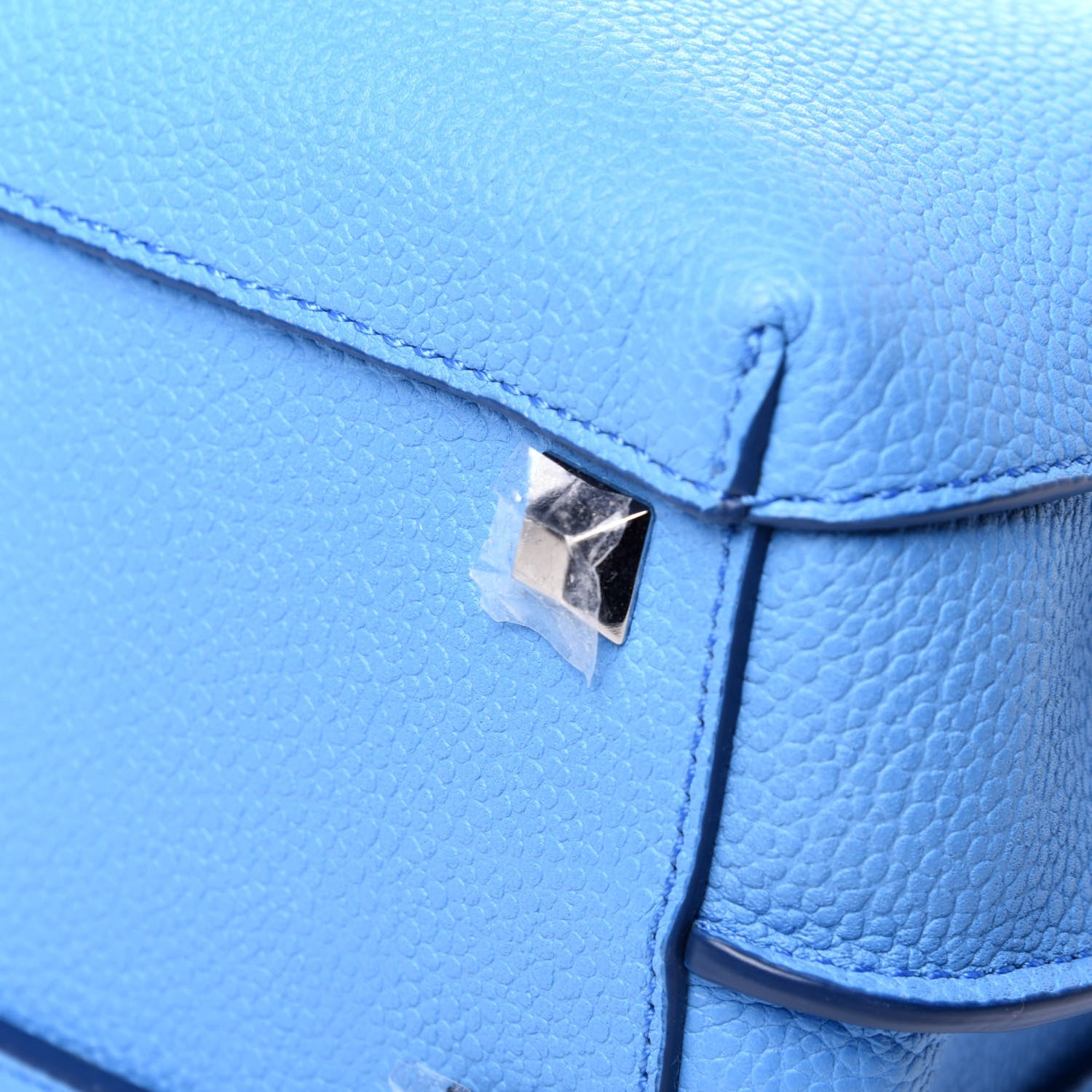 MCM Grained Calfskin Mini Milla Tote Mediterranean Blue 10 of 13