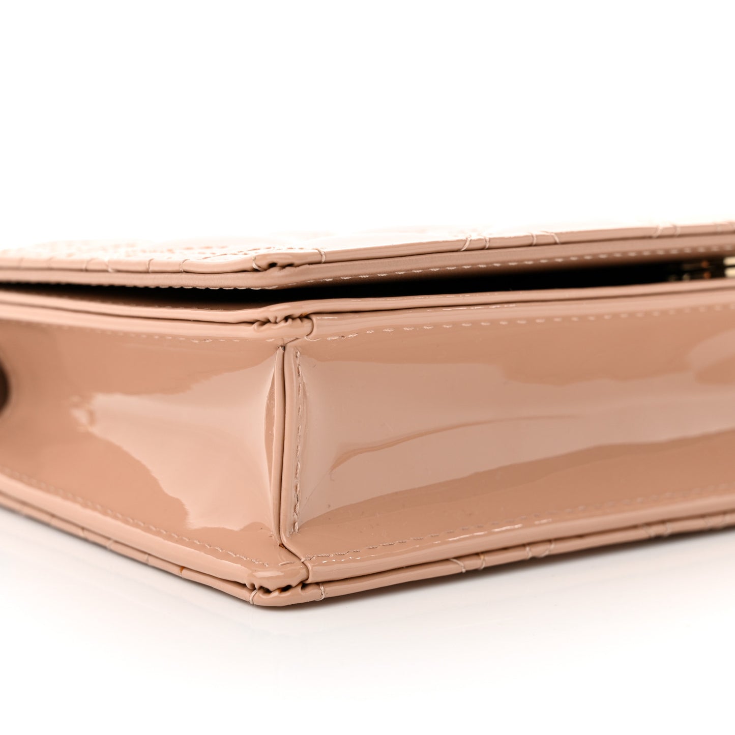 Patent Cannage Lady Dior Convertible Clutch Beige