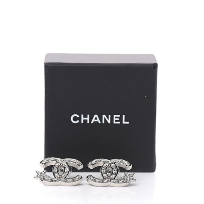 Chanel Crystal CC Starfall Earrings Silver 5 of 5