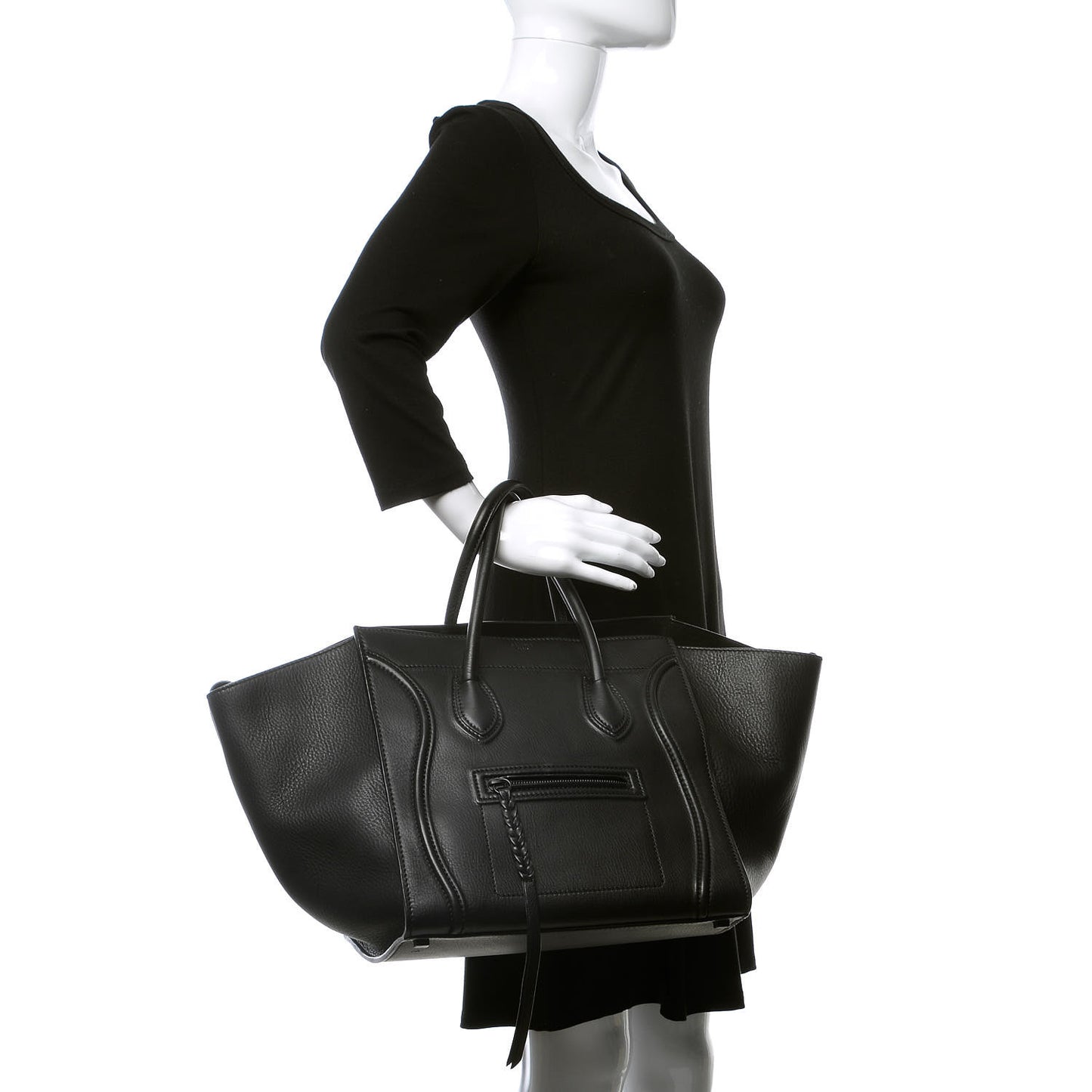 Supple Calfskin Medium Phantom Luggage Black