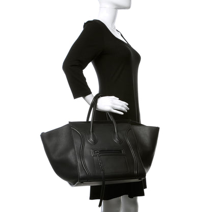 Celine Supple Calfskin Medium Phantom Luggage Black 2 of 11