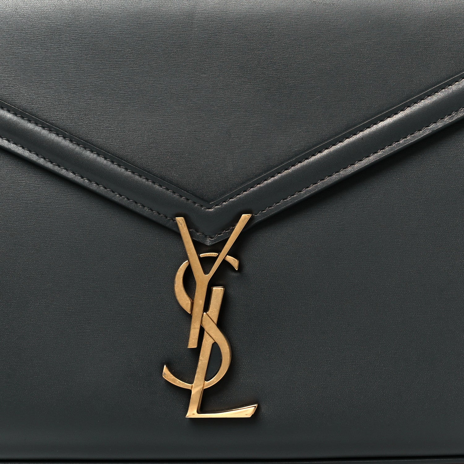 Saint Laurent Smooth Calfskin Medium Classic Monogram Cassandra Top Handle Dark Smog 9 of 11