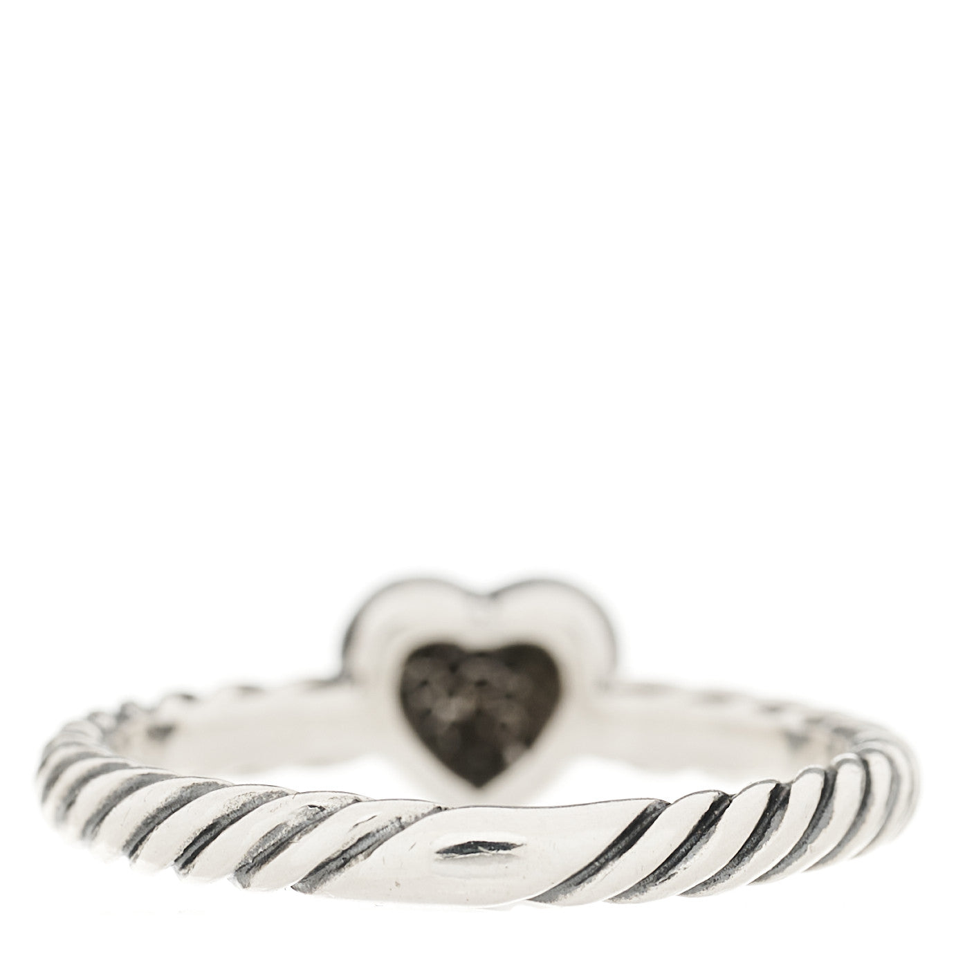 Sterling Silver Diamond Cable Classics Heart Ring 49 5