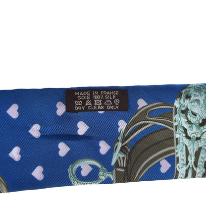 Hermes Silk Brides De Gala Love Twilly Cobalt Kaki Turquoise 2 of 3