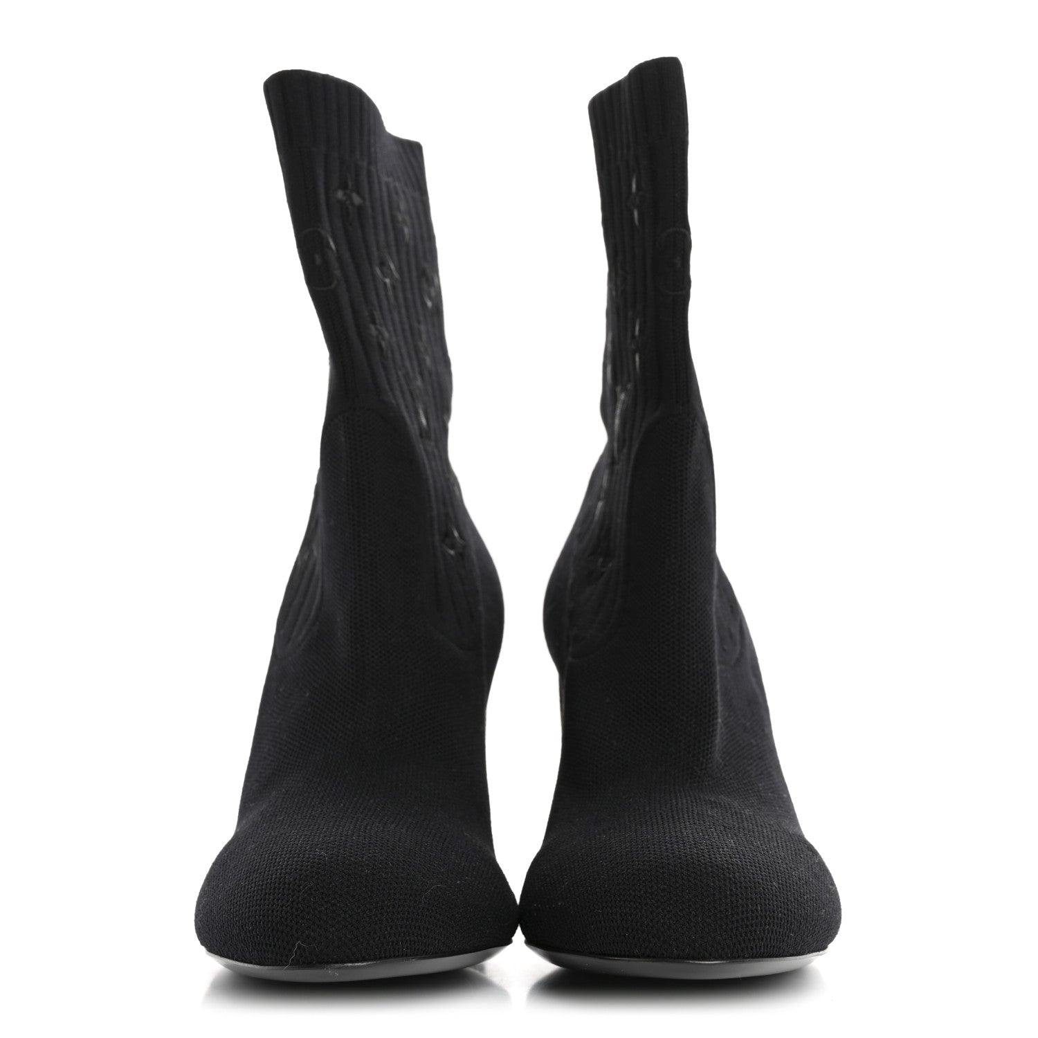 Louis Vuitton Monogram Stretch Fabric Silhouette Ankle Boots 40 Black 3 of 9