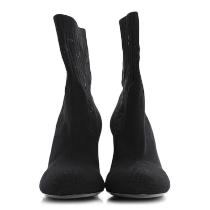 Louis Vuitton Monogram Stretch Fabric Silhouette Ankle Boots 40 Black 3 of 9