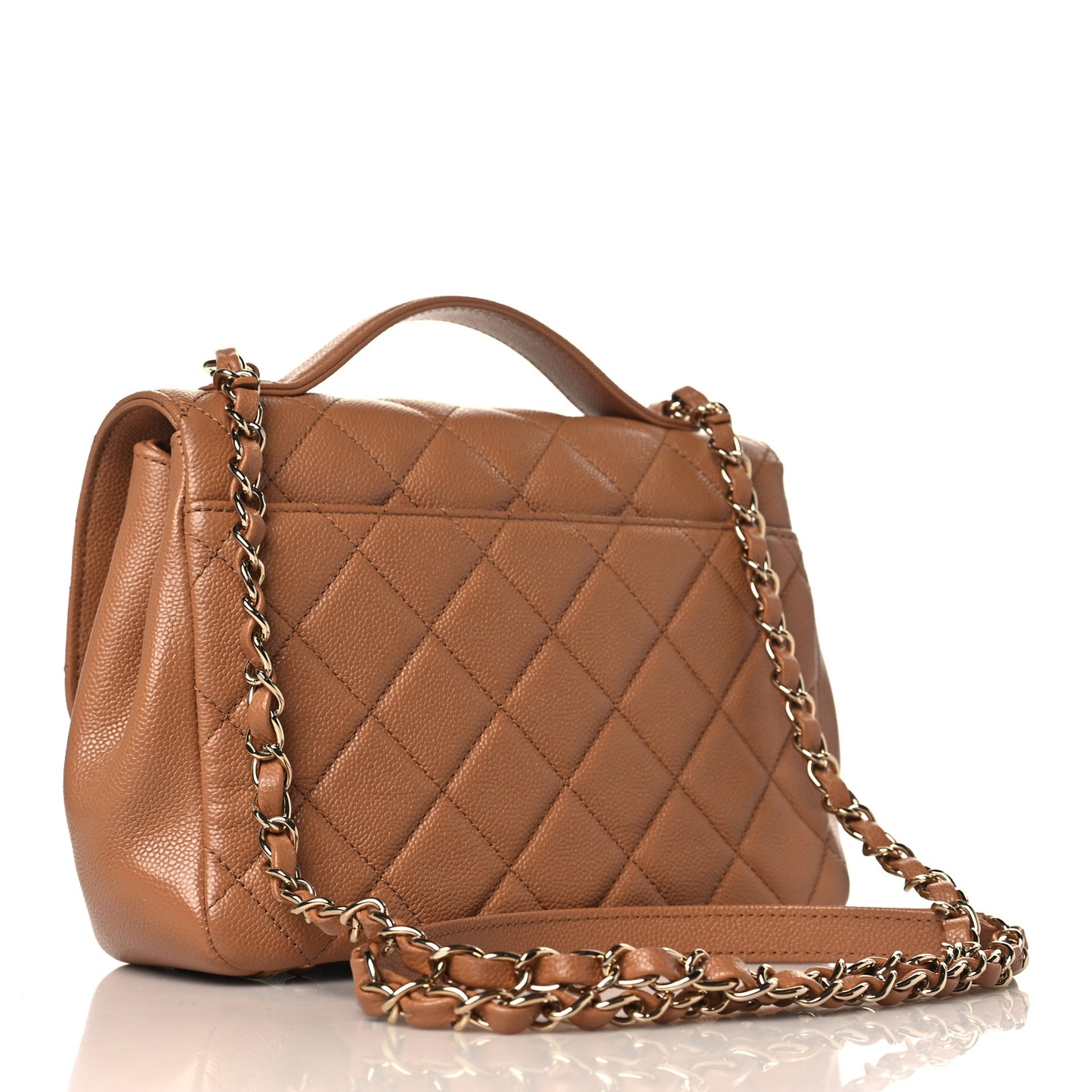 Caviar Quilted Medium Business Affinity Flap Brown