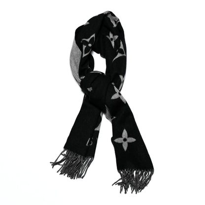 Louis Vuitton Cashmere Monogram Reykjavik Scarf Black 1 of 3