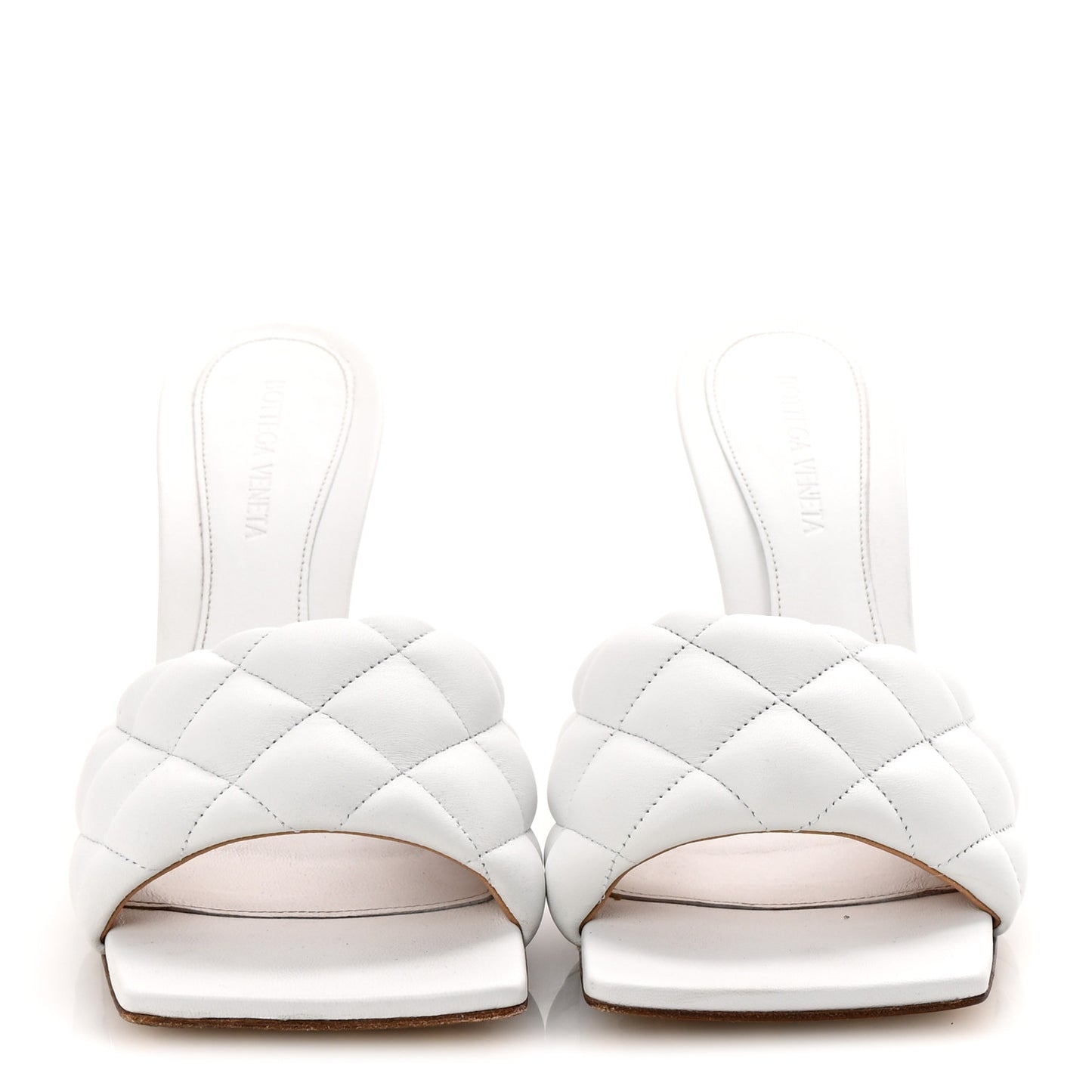 Nappa Matelasse Padded Mule Sandals 39.5 Optic White