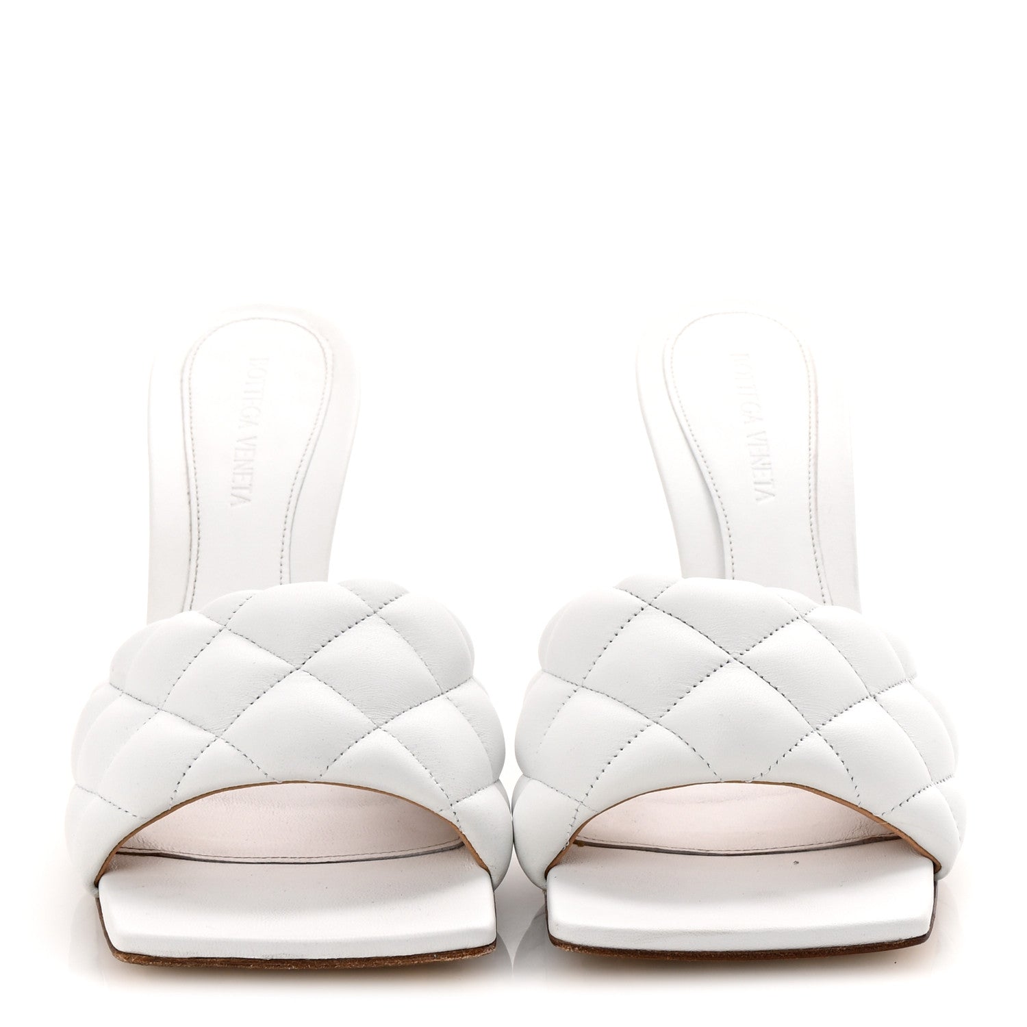 Bottega Veneta Nappa Matelasse Padded Mule Sandals 39.5 Optic White 3 of 10