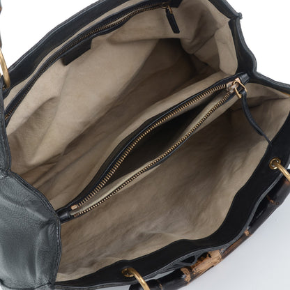 Gucci Calfskin Bamboo Handle Tote Black 5 of 7