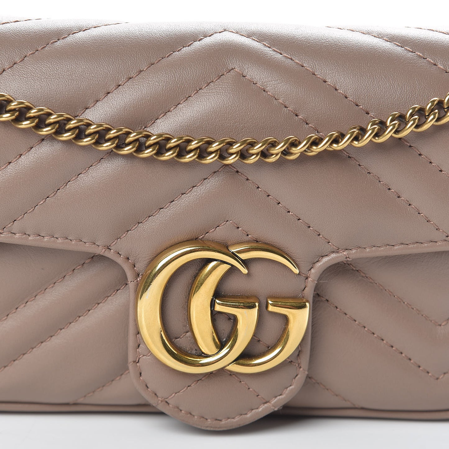 Calfskin Matelasse Super Mini GG Marmont Shoulder Bag Porcelain Rose