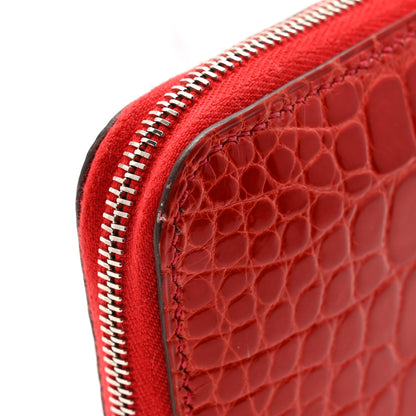Hermes Shiny Alligator Azap Wallet Geranium 10 of 15