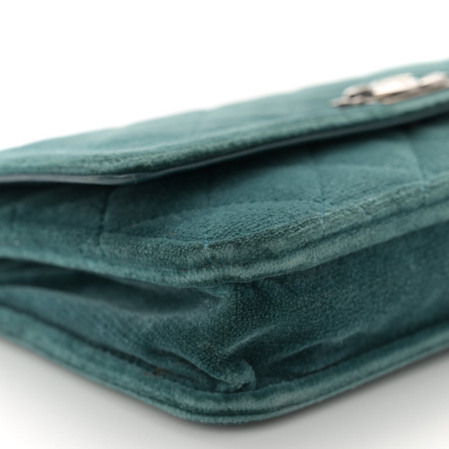 Velvet Quilted Boy Wallet On Chain WOC Teal