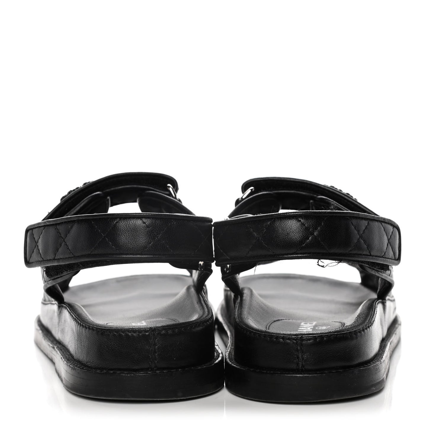Lambskin Velcro Dad Sandals 36 Black