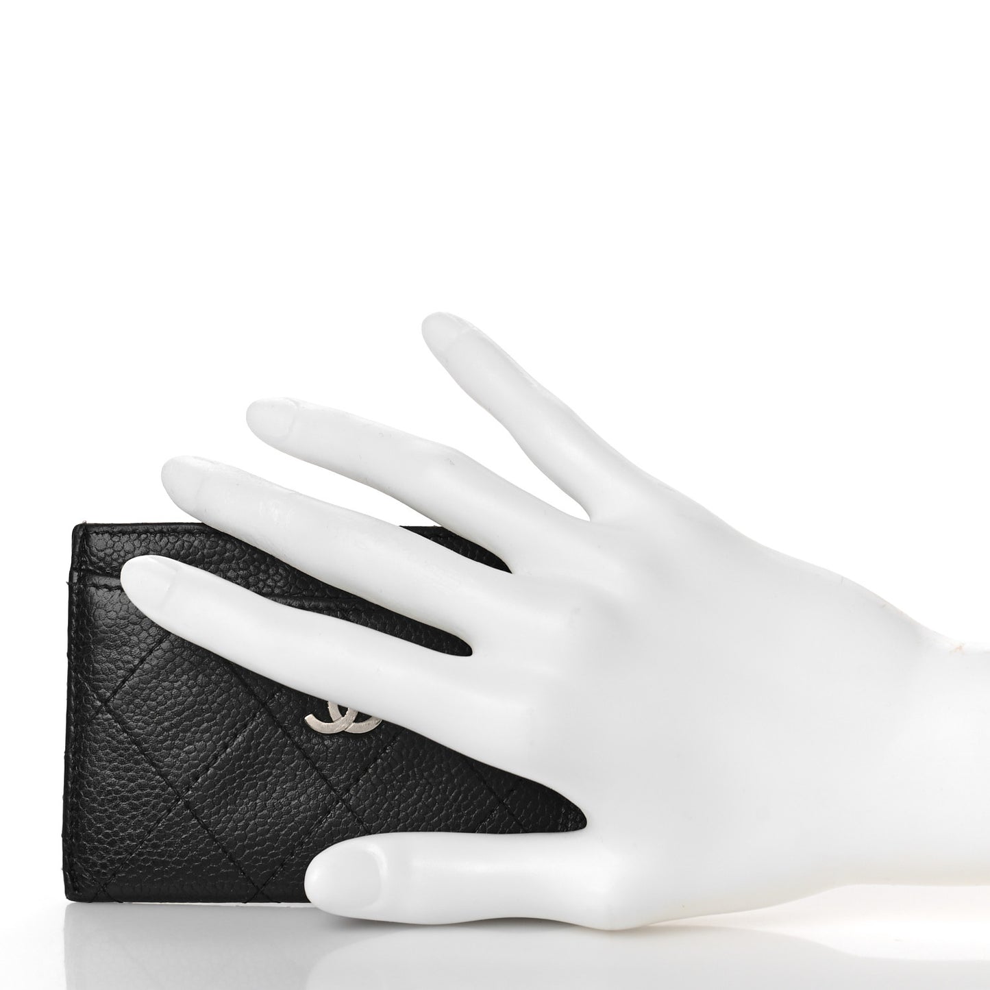 Caviar Quilted Card Holder Black