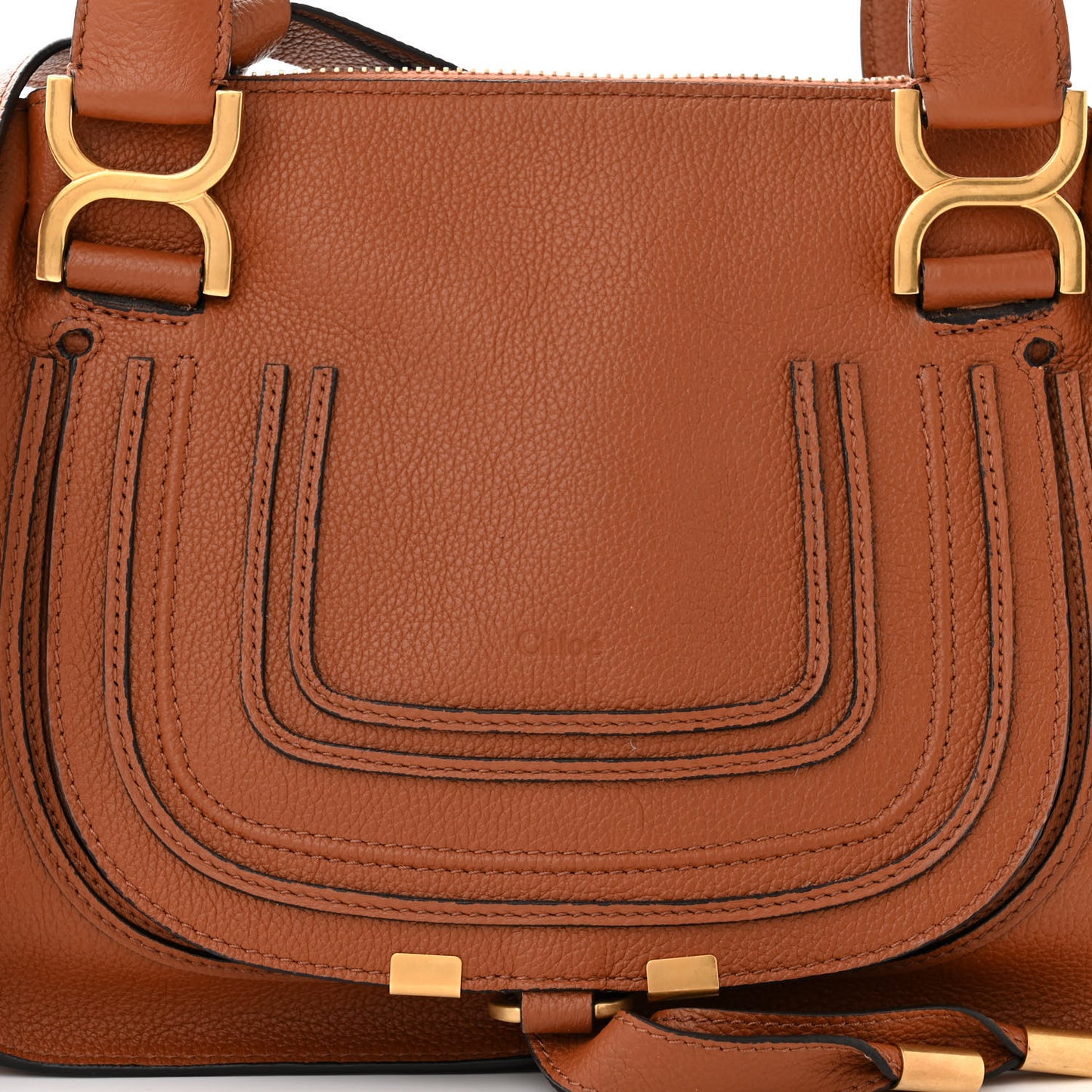 Calfskin Small Marcie Satchel Tan