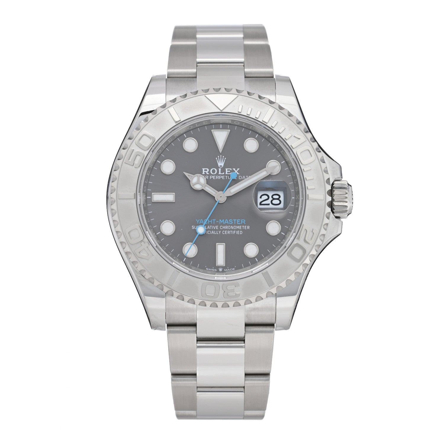 Rolex Stainless Steel Platinum 40mm Oyster Perpetual Date Yacht-Master Watch Slate 126622 1 of 5