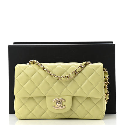 Chanel Lambskin Quilted Mini Rectangular Flap Light Green 10 of 10