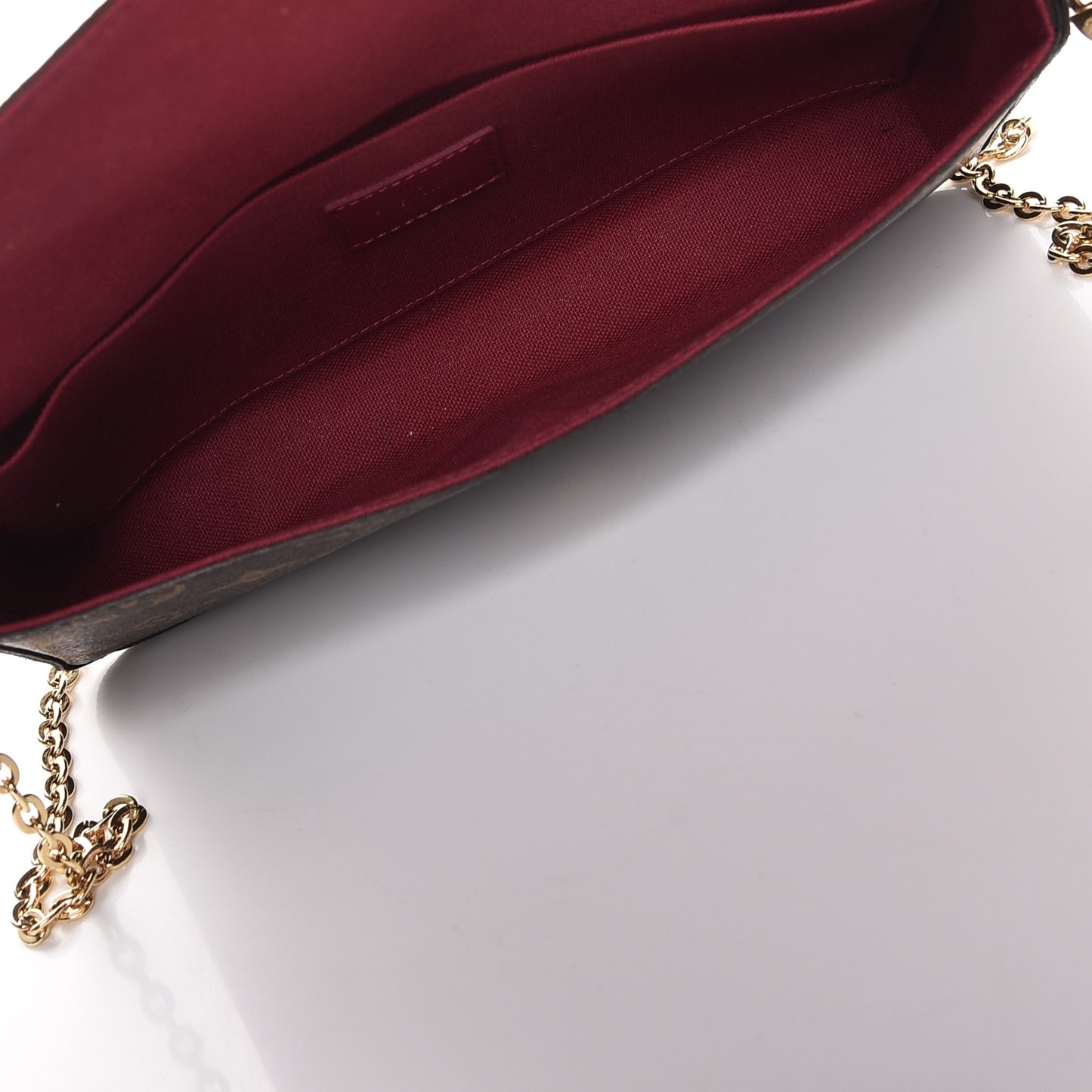Monogram Pochette Felicie Chain Wallet Fuchsia