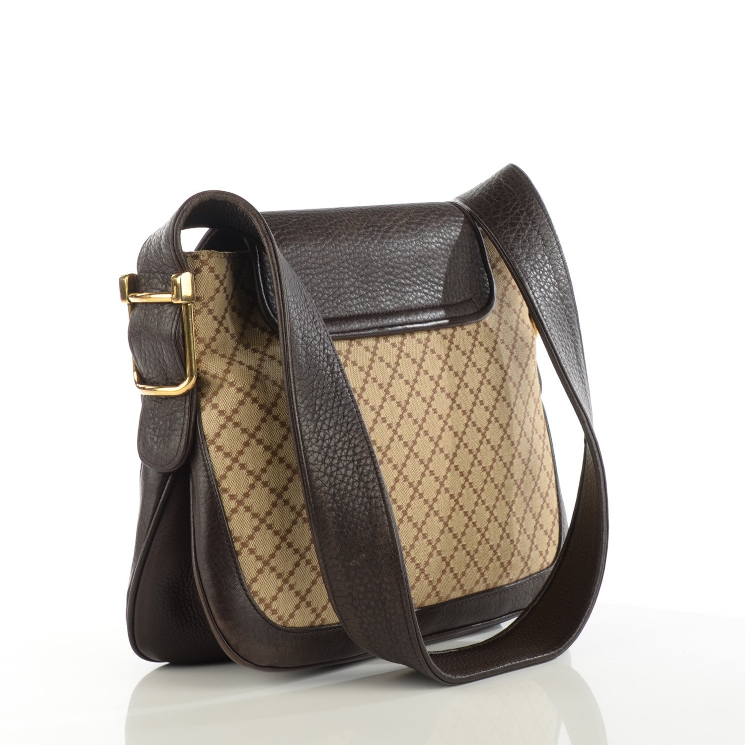Gucci Diamante Cellarius Calfskin Medium 1973 Shoulder Bag Beige Ebony Cocoa 3 of 7