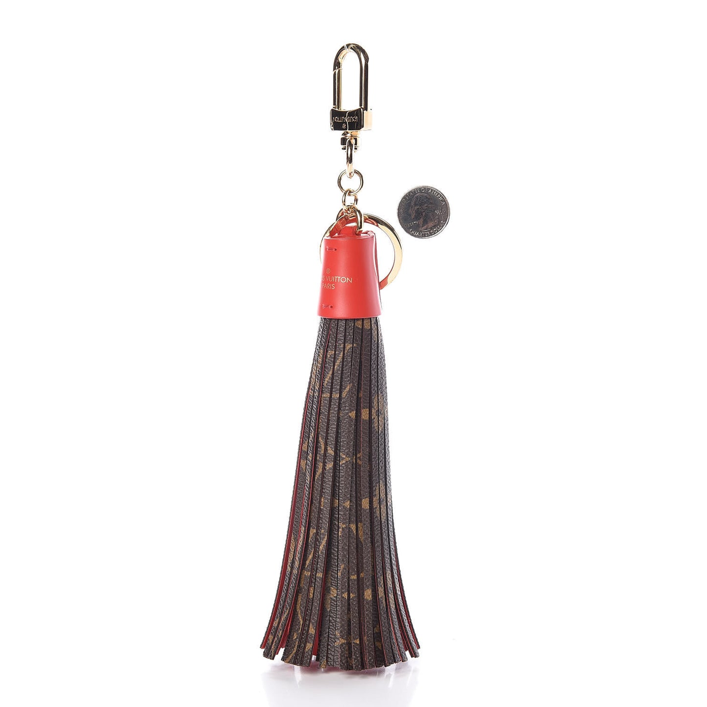 Monogram Tassel Bag Charm Red