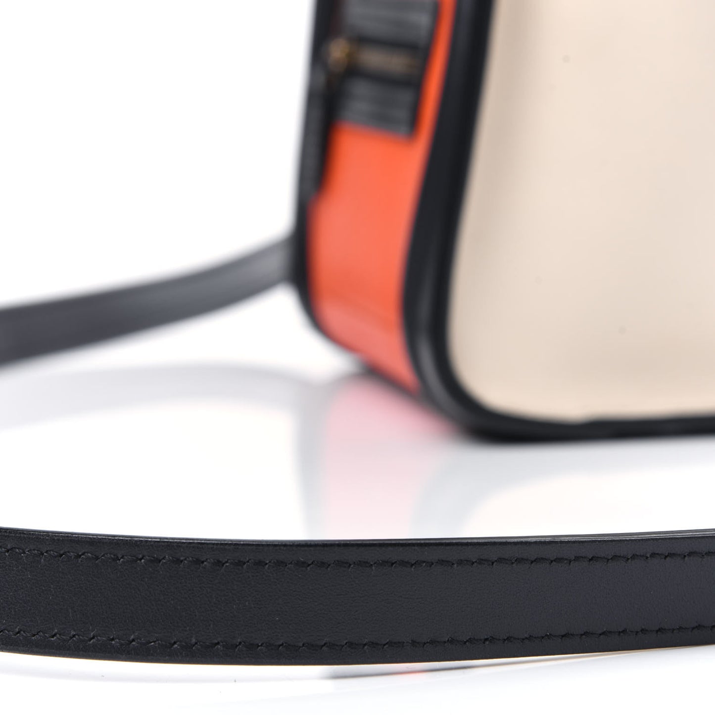 Elephant Calfskin Nano Tri-Color Luggage Bright Orange